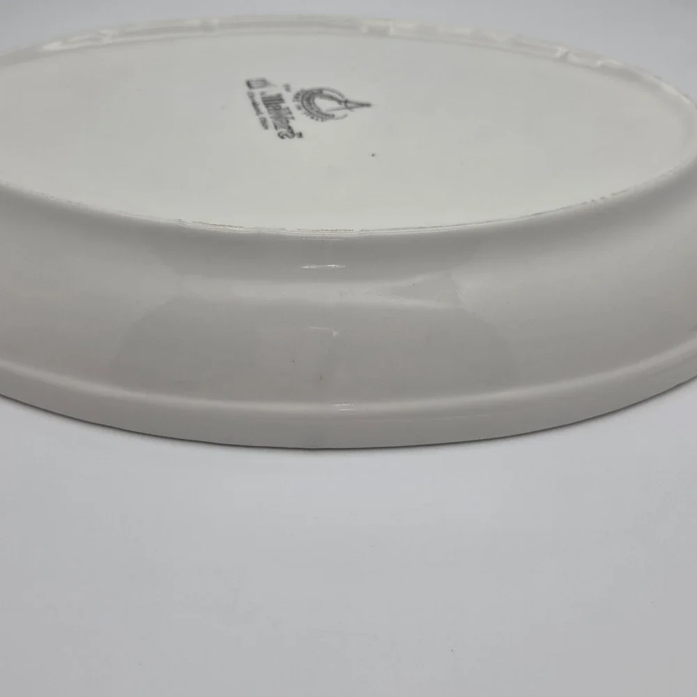 Vintage VillaWare Serving Platter Hand Painted Floral Italian Folk Art Rustic